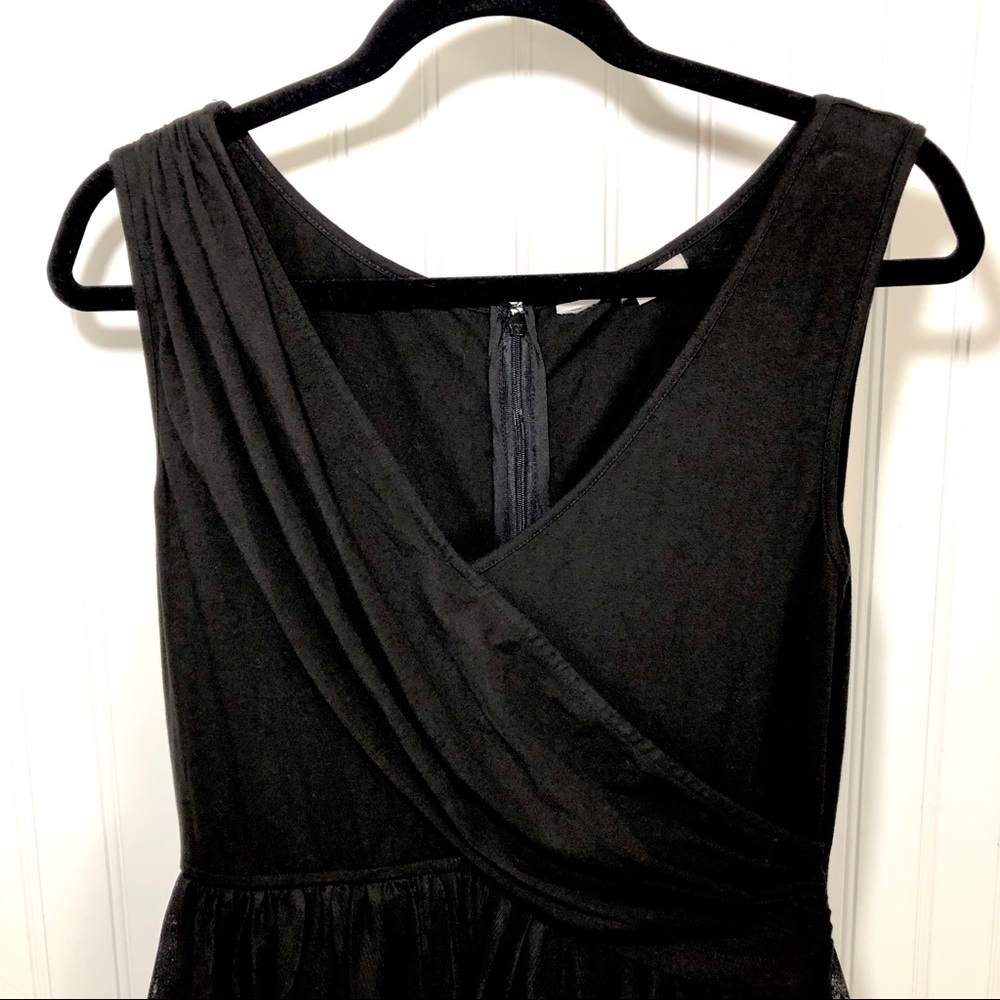 New Eshakti Black Knit & Tulle Midi Dress M 10 - Picture 3 of 6